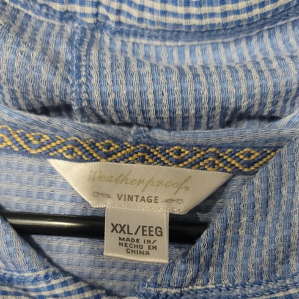 Weatherproof Vintage Blue Gingham Shirt - Picture 2 of 3